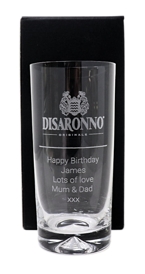 Personalised Highball Glass & 50cl Disaronno - Label Design