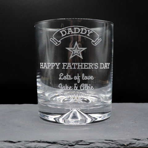 Personalised Glass Tumbler - Fathers Day Design