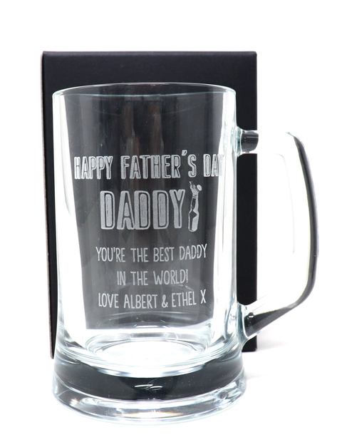 Personalised Pint Glass Tankard - Father's Day Design