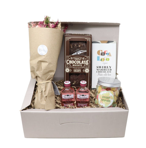 Gordons Pink Gin, Flowers & Treats Hamper Gift Box