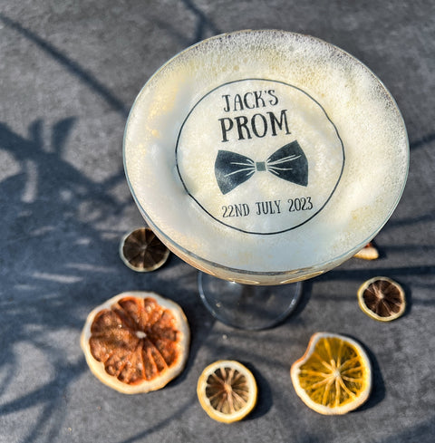 Personalised Boys Prom Design Edible Drinks Toppers