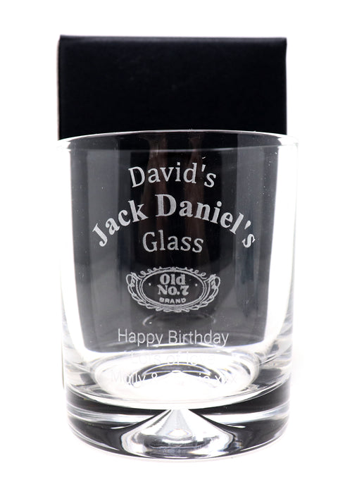 Personalised Glass Tumbler - Jack Daniels Design