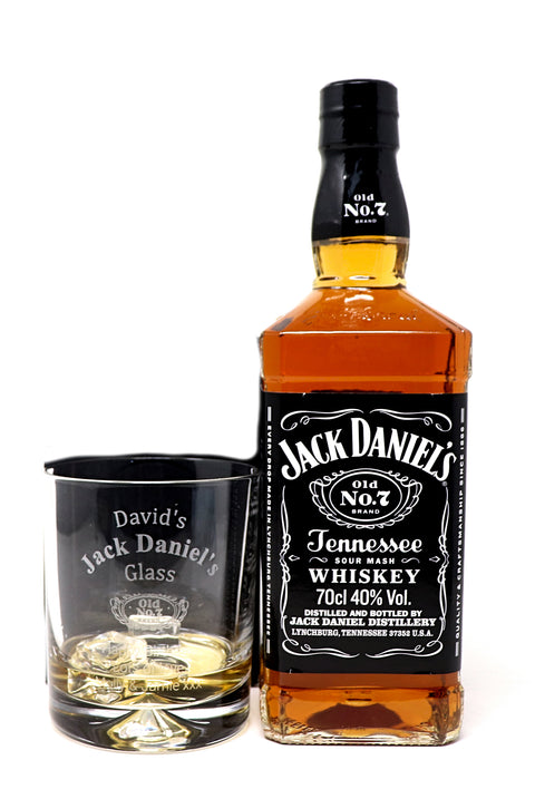 Personalised Glass Tumbler & 70cl Jack Daniels - Jack Daniels Design