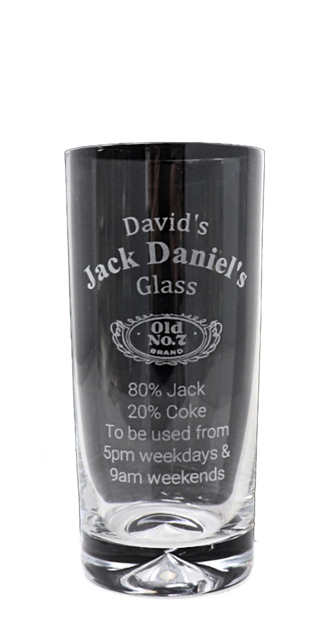 Personalised Highball Glass - Jack Daniels % Design