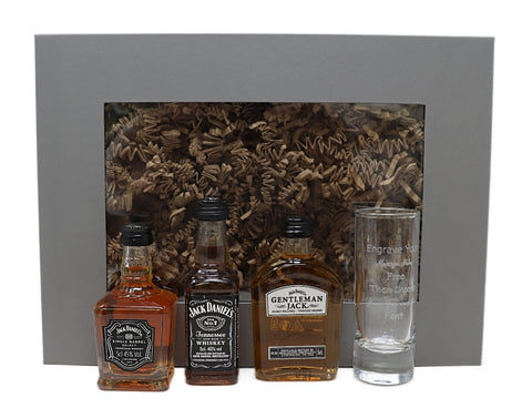 Personalised Tall Shot Glass & Jack Daniel's Premium in Presentation Gift Box