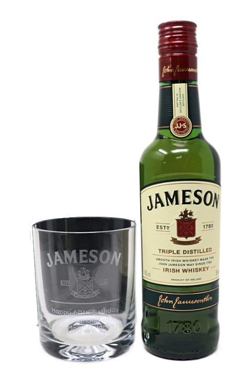 Personalised Glass Tumbler & 35cl Jameson - Label Design