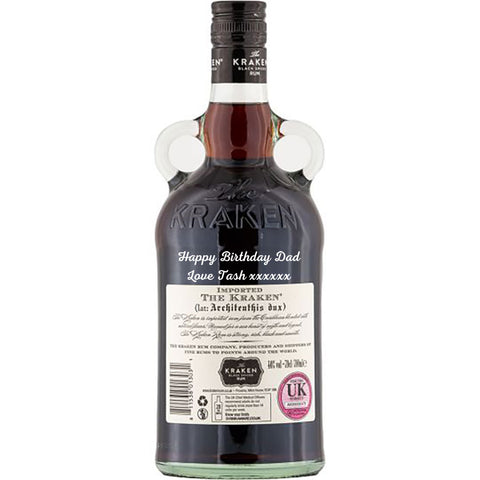 Personalised Bottle of Kraken Black Spiced Rum 70cl