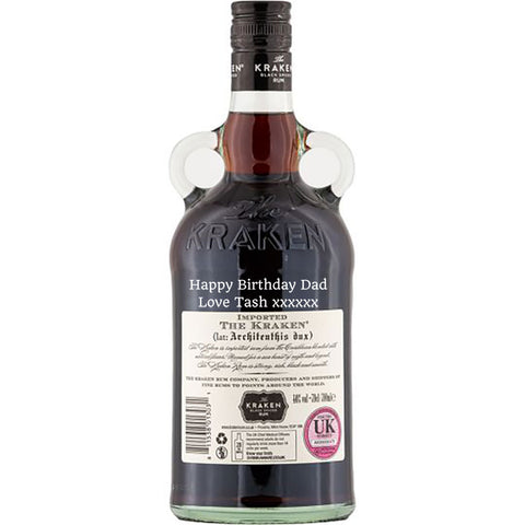 Personalised Bottle of Kraken Black Spiced Rum 70cl