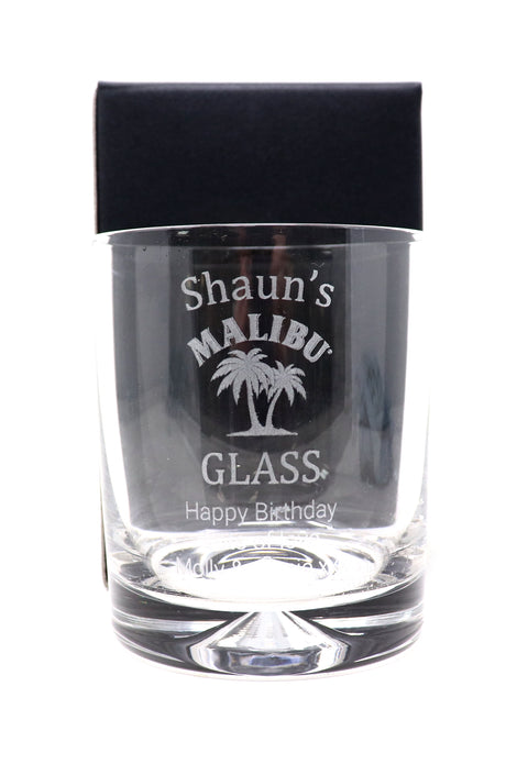 Personalised Glass Tumbler - Malibu Design