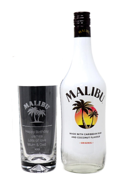 Personalised Highball Glass & Malibu - Label Design