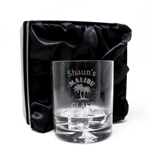 Personalised Glass Tumbler - Malibu Design