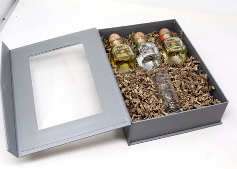Personalised Tall Shot Glass & Patron Tequila in Presentation Gift Box