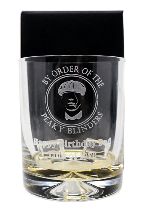 Personalised Glass Tumbler - Peaky Blinders Design