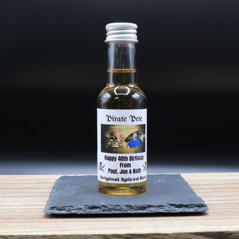 Personalised Miniature Alcohol Bottles - Birthday Photo Rum Design