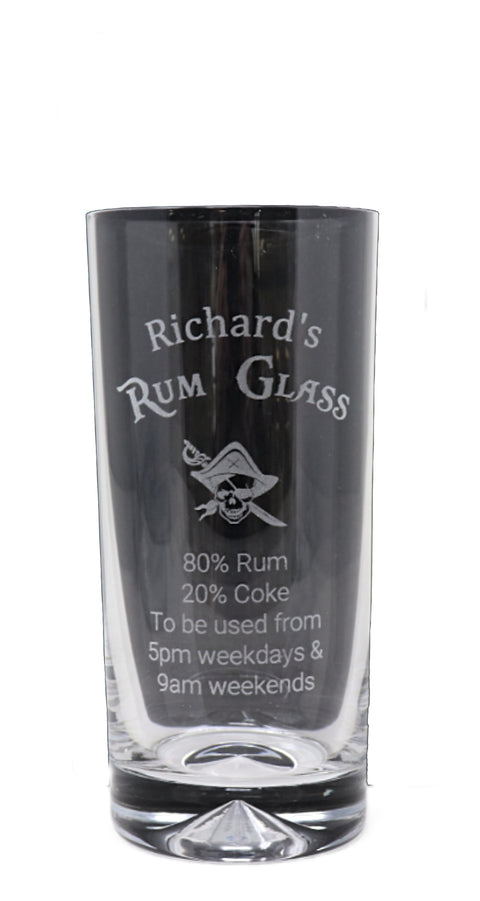 Personalised Highball Glass - Rum % Design