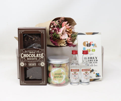 Smirnoff Vodka, Flowers & Treats Hamper Gift Box