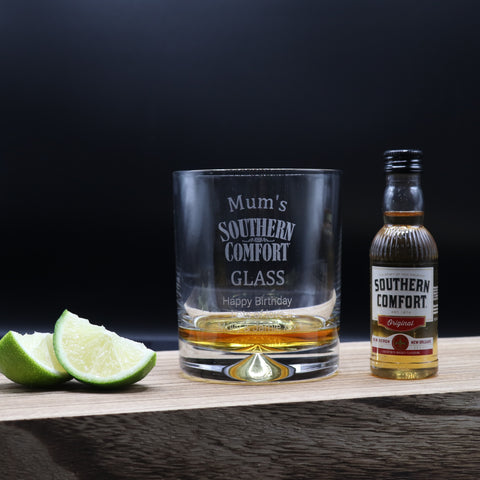 Personalised Glass Tumbler & Miniature - Southern Comfort Design