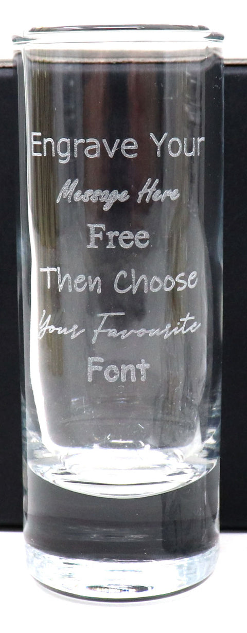 Personalised Tall Shot Glass + Jack Daniels Letterbox Gift Set