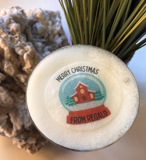 Personalised Snow Globe Christmas Design Edible Drink Toppers