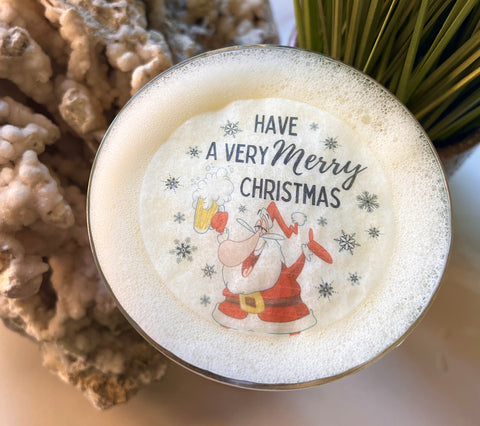Merry Christmas Design Edible Drink Toppers
