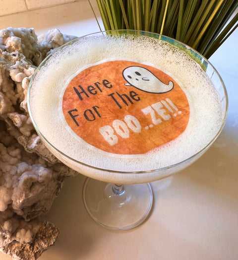 Here for the Boo..ze!! Design Edible Cocktail Drink Toppers