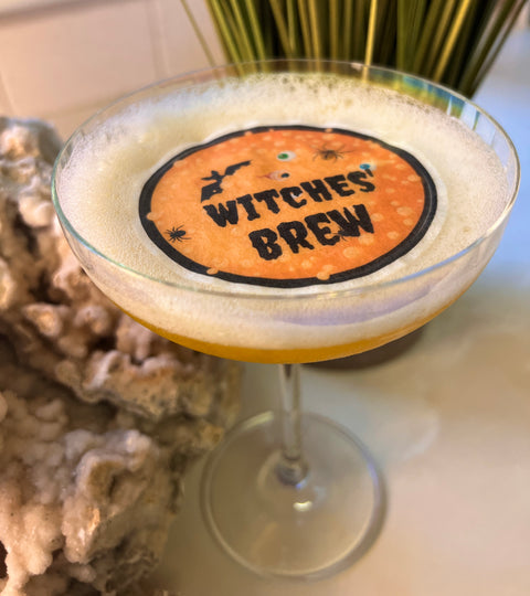 Witches' Brew Halloween Design Edible Cocktail Drink Toppers