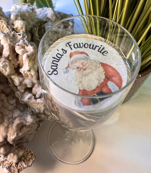 Santa's Favourite Christmas Design Edible Drink Toppers