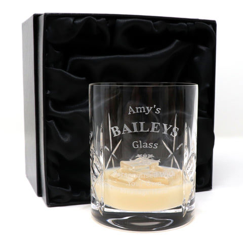 Personalised Crystal Glass Tumbler - Baileys Design