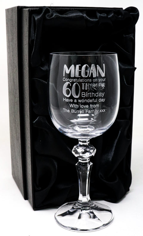Personalised Mirelle Wine Glass - Birthday Design