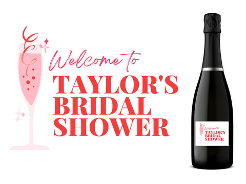 Personalised Prosecco Bottle Label - Bridal Shower/Hen Do Design