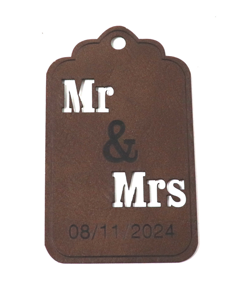 Personalised Mr & Mrs Faux Leather Wedding Favour Gift Tags