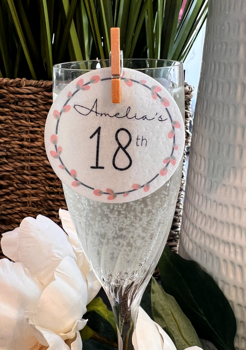 Personalised Birthday Age Edible Cocktail Drink Toppers