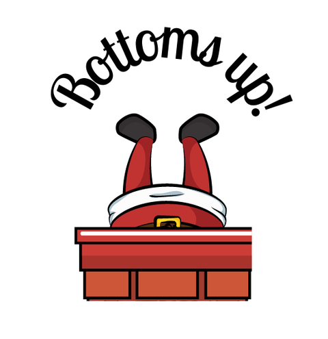 Bottoms Up Christmas Design Drink Toppers