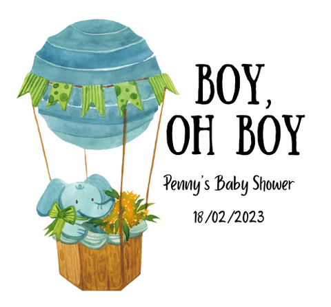 Personalised Baby Shower Boy, Oh Boy Design Drink Toppers