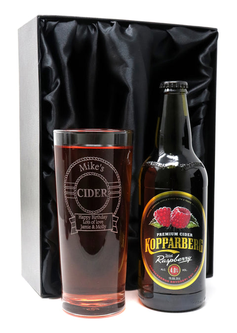 Personalised Pint Glass & Cider - Cider Design