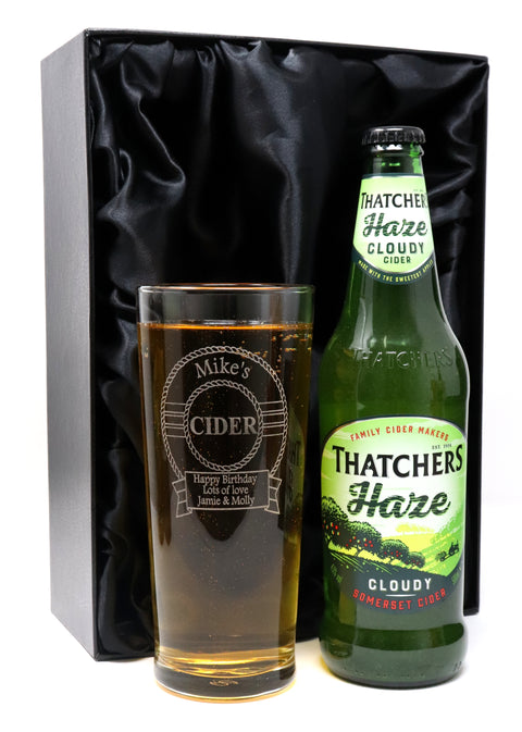 Personalised Pint Glass & Cider - Cider Design