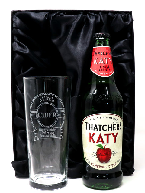 Personalised Pint Glass & Cider - Cider Design
