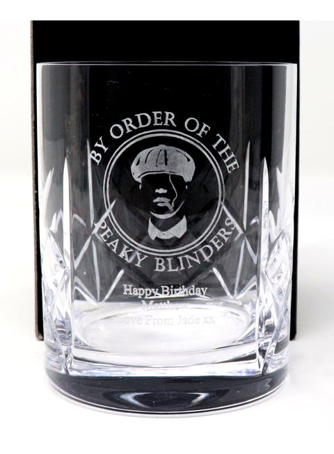 Personalised Crystal Glass Tumbler - Peaky Blinders Design