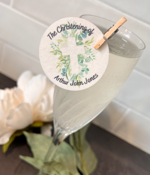 Personalised Christening/Baptism Edible Cocktail Drink Toppers