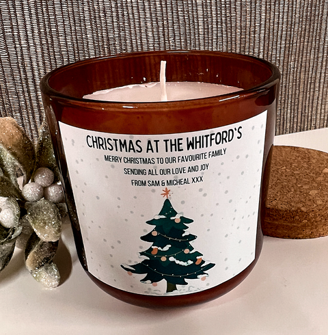 Personalised Christmas Tree Design Scented Candle