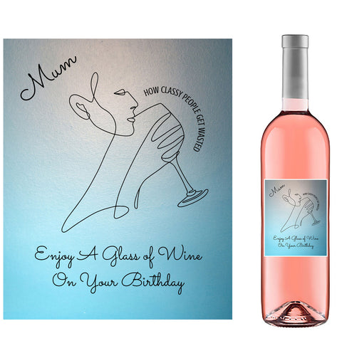 Personalised Wine Bottle Label - Silhouette Design