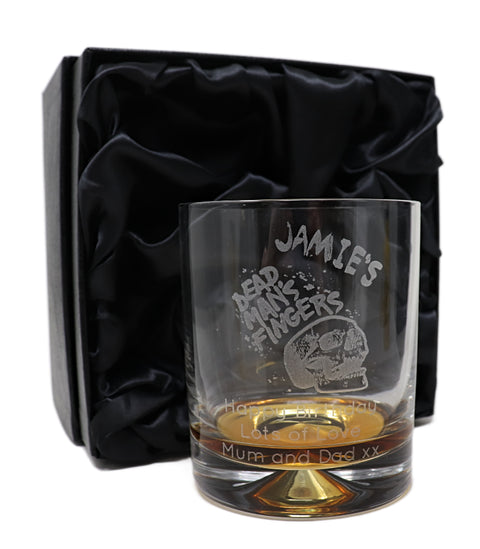 Personalised Engraved Dead Man's Fingers Rum Glass Tumbler