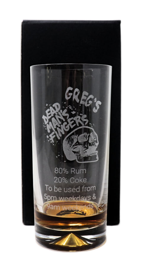 Personalised Highball Glass - Dead Man's Fingers Rum Design