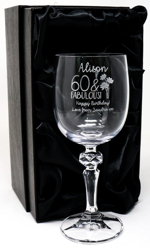 Personalised Mirelle Wine Glass - Birthday Fabulous Design