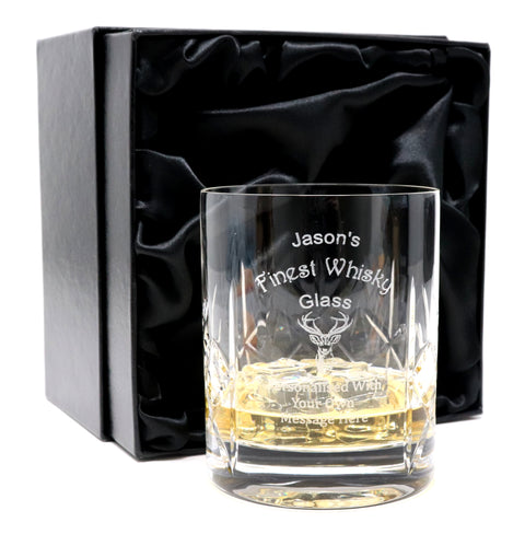 Personalised Crystal Glass Tumbler - Finest Whisky Design