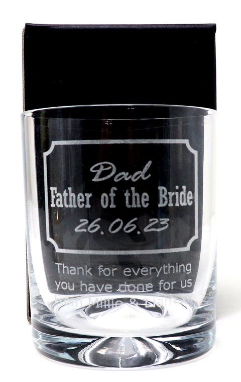 Personalised Glass Tumbler - Wedding Design