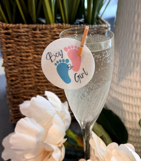 Baby Shower Gender Reveal Design Drink Toppers