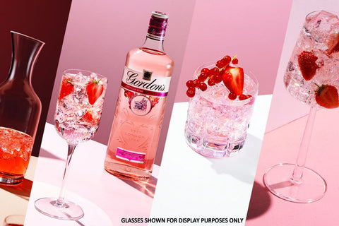Personalised Gin Balloon Cocktail Glass & 70cl Bottle of Gordon's Premium Pink Distilled Gin