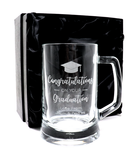 Personalised Pint Glass Tankard - Graduation Design