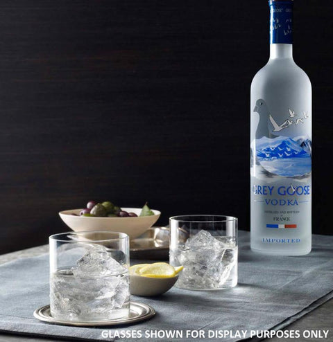 Personalised Glass Tumbler & Bottle of Vodka - Grey Goose Banner Design